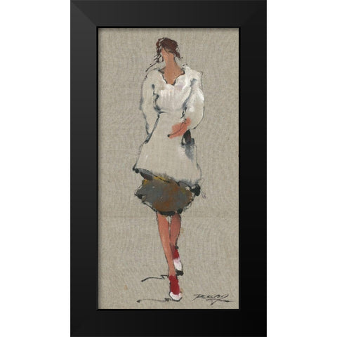 BERNICE Black Modern Wood Framed Art Print by Shenli