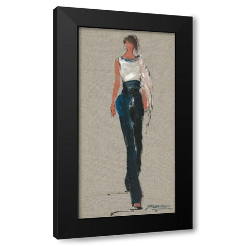 CHLOE Black Modern Wood Framed Art Print with Double Matting by Shenli