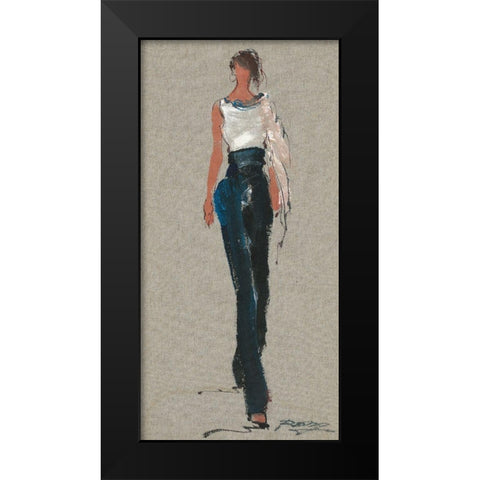 CHLOE Black Modern Wood Framed Art Print by Shenli