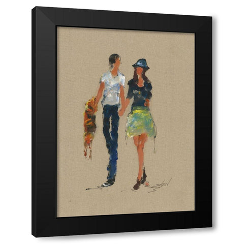 SPANISH NIGHT Black Modern Wood Framed Art Print with Double Matting by Shenli