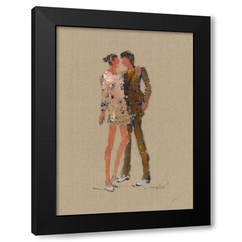 TOM AND KATE Black Modern Wood Framed Art Print by Shenli