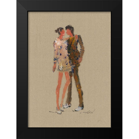 TOM AND KATE Black Modern Wood Framed Art Print by Shenli