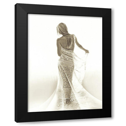 ADELINA IN LACE Black Modern Wood Framed Art Print by Dinsing, Dan