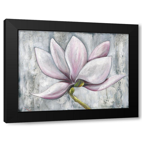 PINK MAGNOLIA Black Modern Wood Framed Art Print by Withaar, Rian