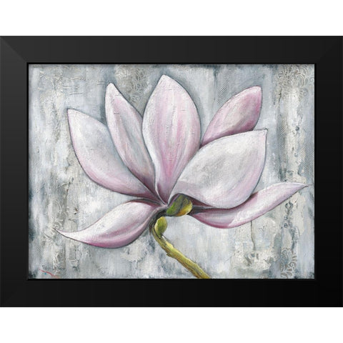 PINK MAGNOLIA Black Modern Wood Framed Art Print by Withaar, Rian