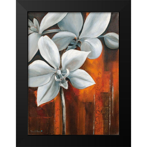 WHITE ORCHID II Black Modern Wood Framed Art Print by Withaar, Rian
