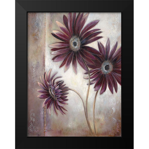 THREE FLOWERS Black Modern Wood Framed Art Print by Withaar, Rian
