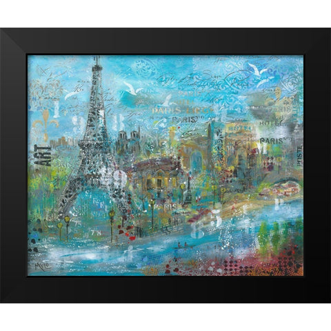 ABSTRACT PARIS Black Modern Wood Framed Art Print by Mizo