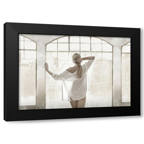 ADELINA IN LOFT Black Modern Wood Framed Art Print by Dinsing, Dan