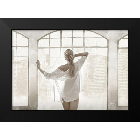ADELINA IN LOFT Black Modern Wood Framed Art Print by Dinsing, Dan