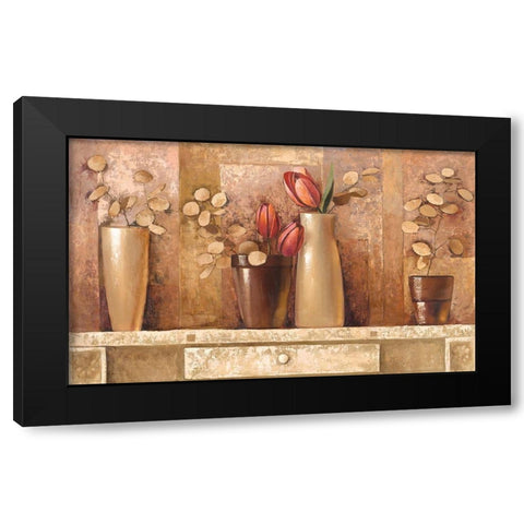 COMP GARDENERS CORNER Black Modern Wood Framed Art Print with Double Matting by Babichev