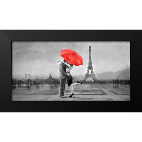 B+W Paris Love Black Modern Wood Framed Art Print by Tarin, Michael