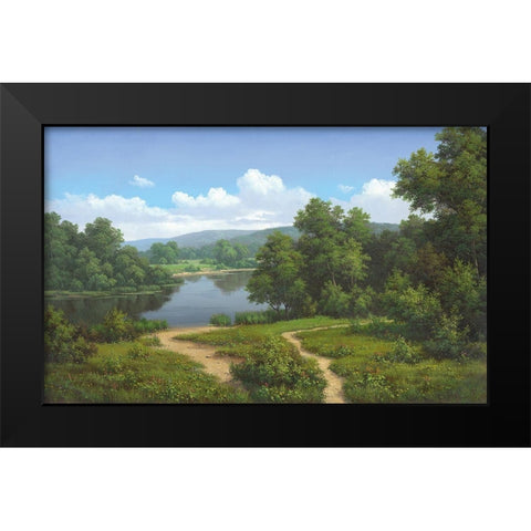 Quiet waters Black Modern Wood Framed Art Print by Babichev
