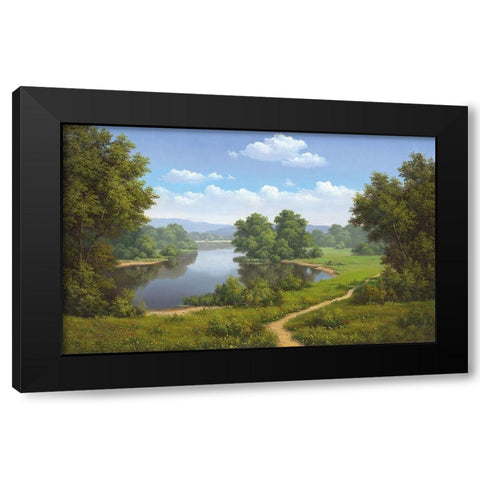 Calming view Black Modern Wood Framed Art Print by Babichev