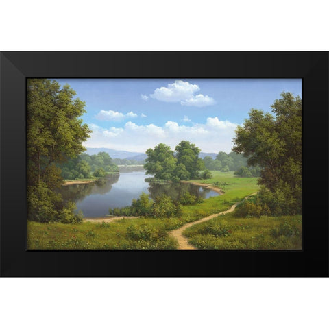 Calming view Black Modern Wood Framed Art Print by Babichev