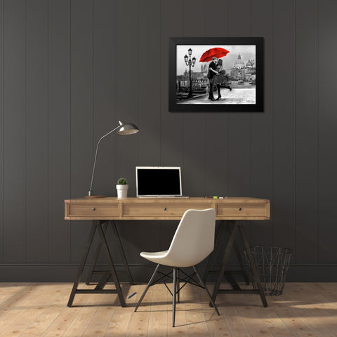 B+W Venice Love Black Modern Wood Framed Art Print by Tarin, Michael