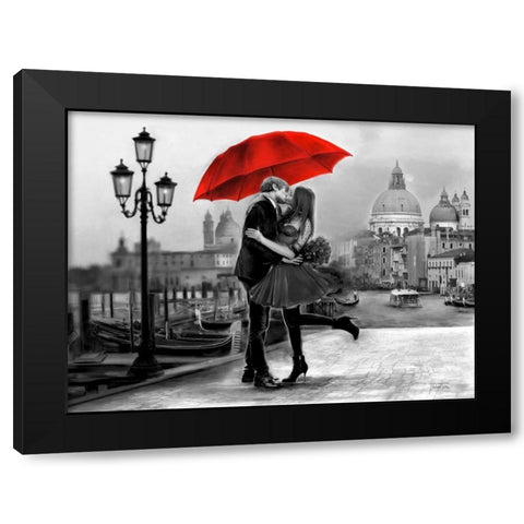 B+W Venice Love Black Modern Wood Framed Art Print by Tarin, Michael