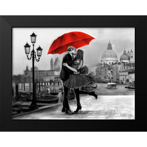 B+W Venice Love Black Modern Wood Framed Art Print by Tarin, Michael