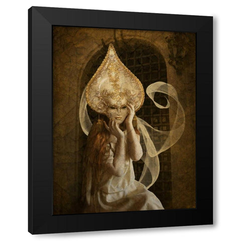Bal Du Mask 7 Black Modern Wood Framed Art Print with Double Matting by Babette