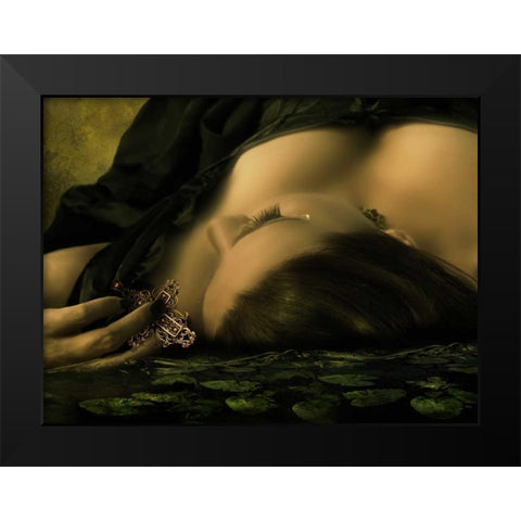 Teardrop Black Modern Wood Framed Art Print by Babette