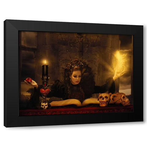 Sorceress Black Modern Wood Framed Art Print with Double Matting by Babette