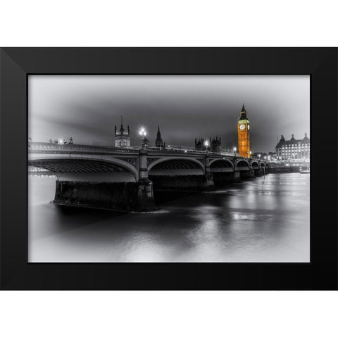 LONDON TOWER AND BIRDGE Black Modern Wood Framed Art Print by Kostka, Vladimir