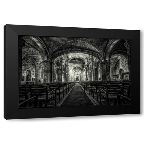 Church in Cuba Black Modern Wood Framed Art Print by Kostka, Vladimir