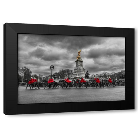 London Guards Black Modern Wood Framed Art Print with Double Matting by Kostka, Vladimir