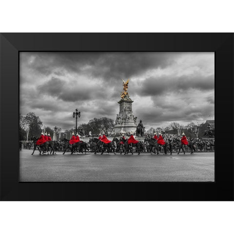 London Guards Black Modern Wood Framed Art Print by Kostka, Vladimir
