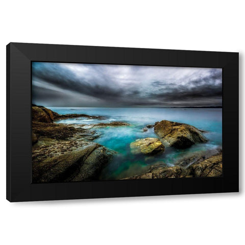 MAJESTIC SHORES Black Modern Wood Framed Art Print by Kostka, Vladimir