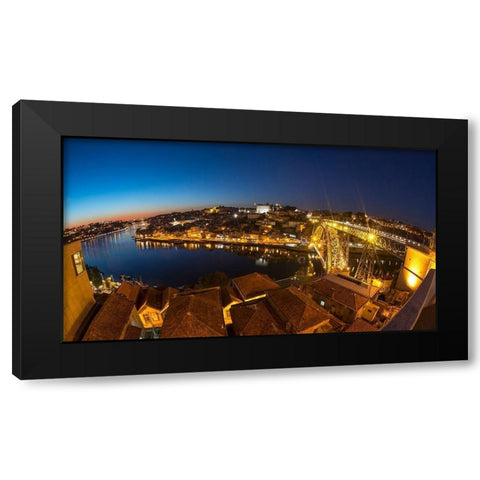 PORTO VIEW Black Modern Wood Framed Art Print by Kostka, Vladimir