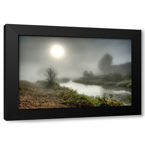 MISTY CREEK Black Modern Wood Framed Art Print with Double Matting by Kostka, Vladimir