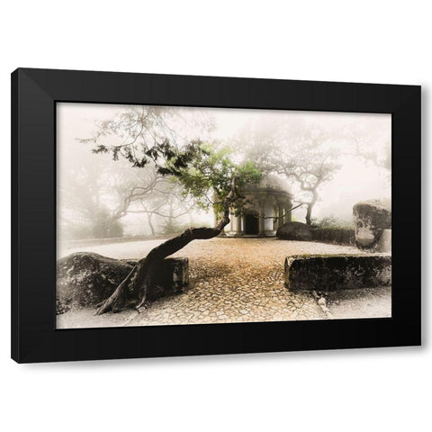 MISTY CHAPEL Black Modern Wood Framed Art Print with Double Matting by Kostka, Vladimir