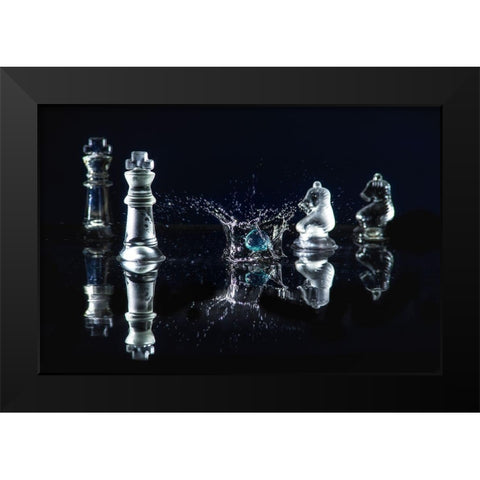 WATER CHESS I Black Modern Wood Framed Art Print by Kostka, Vladimir