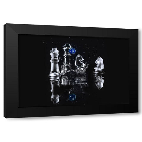 WATER CHESS II Black Modern Wood Framed Art Print by Kostka, Vladimir