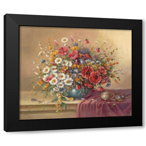 SUMMER GREETING I Black Modern Wood Framed Art Print with Double Matting by Pila