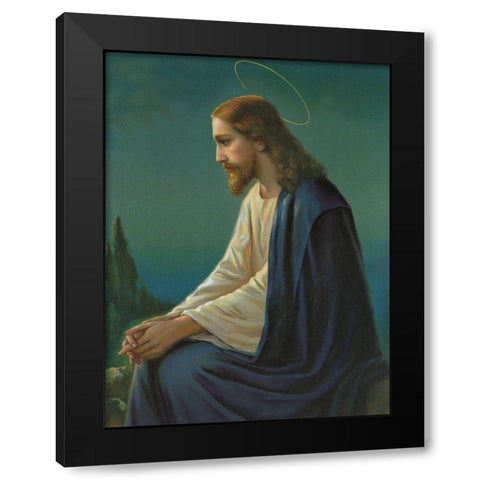 CHRISTUS AM Ã–LBERG Black Modern Wood Framed Art Print by Anonymous