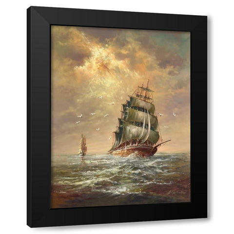 Stormy Waether Black Modern Wood Framed Art Print by Glassl, Helmut
