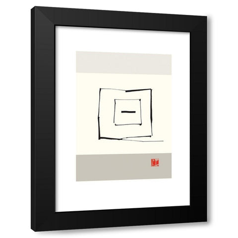 JAPANESE STYLE V Black Modern Wood Framed Art Print by Sakai, Takashi