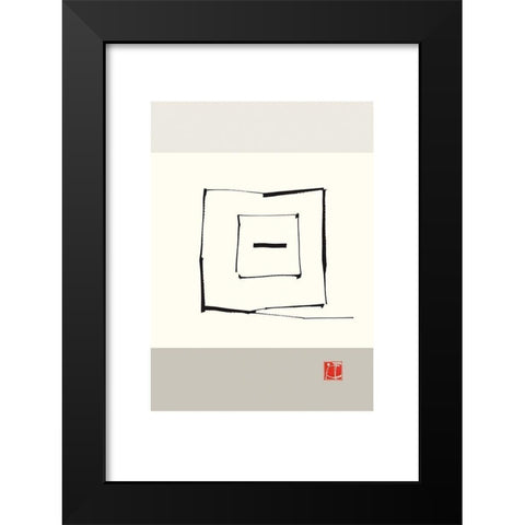 JAPANESE STYLE V Black Modern Wood Framed Art Print by Sakai, Takashi