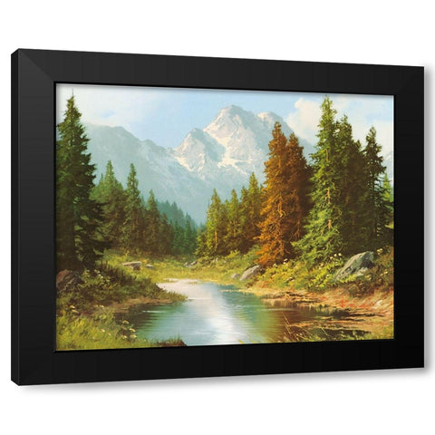 HIGH ABOVE Black Modern Wood Framed Art Print with Double Matting by Bochmann, Joh.