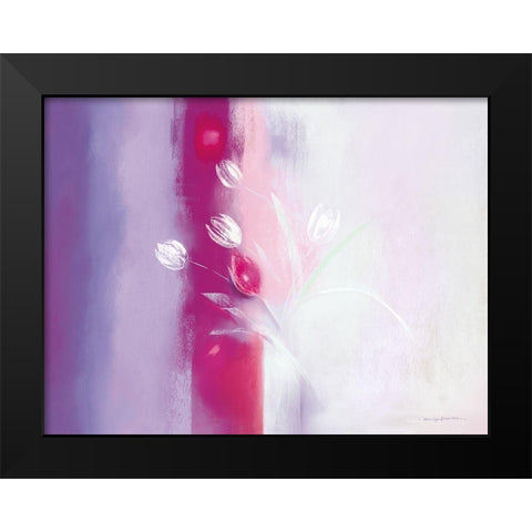 Floral ILLUSIONS I Black Modern Wood Framed Art Print by Robertson, Marilyn