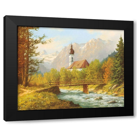 FAMOUS RAMSAU CHURCH Black Modern Wood Framed Art Print by Bochmann, Joh.