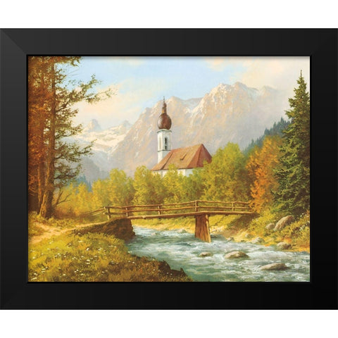 FAMOUS RAMSAU CHURCH Black Modern Wood Framed Art Print by Bochmann, Joh.