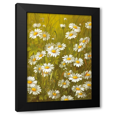 MARGUERITE Black Modern Wood Framed Art Print by Fasani
