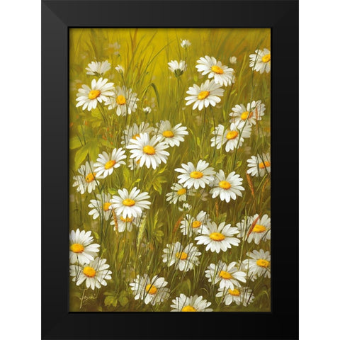 MARGUERITE Black Modern Wood Framed Art Print by Fasani