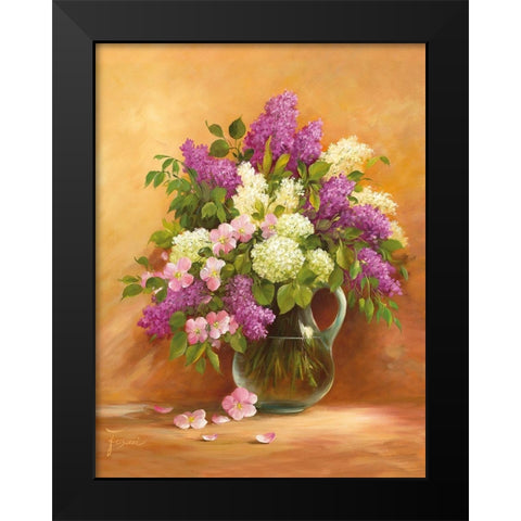 SMELL OF LILAC I Black Modern Wood Framed Art Print by Fasani