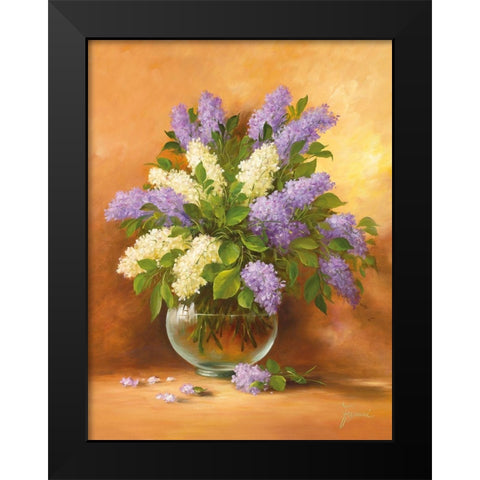SMELL OF LILAC II Black Modern Wood Framed Art Print by Fasani