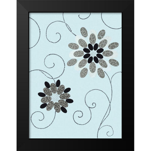 Symphony Of Blues I Black Modern Wood Framed Art Print by Design Show