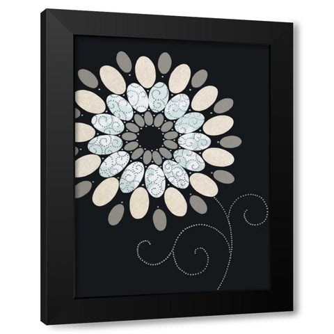 Symphony Of Blues II Black Modern Wood Framed Art Print with Double Matting by Design Show